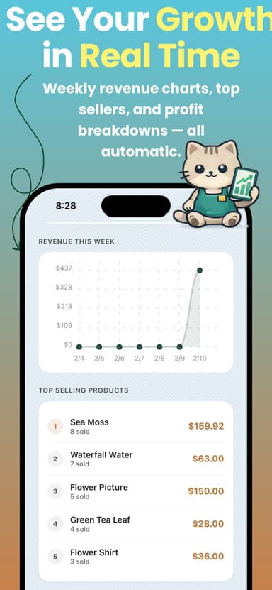 VendStats reports screen